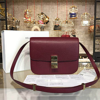 Colestore Celine Leather Classic Box Rouge z1143 23.5cm x 6.5cmx 19cm