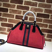 gucci re(belle) suede medium top handle bag ‎516459 red CohotBag 2018 - 3