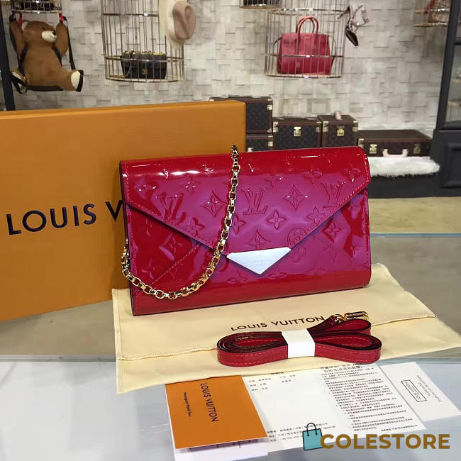 Louis Vuitton Monogram Vernis Mira Chain Wallet Cherry 3330 - 1