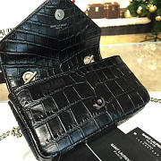 YSL Monogram College In Embossed Crocodile Shiny Leather 4776 - 5