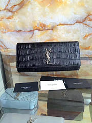 YSL Monogram Kate Clutch In Embossed Crocodile Shiny Leather 4963 - 2