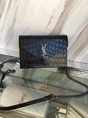 YSL Monogram Kate Crocodile Embossed Shiny Leather 5029 - 2
