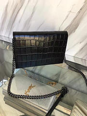 YSL Monogram Kate Crocodile Embossed Shiny Leather 5029 - 4