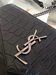 YSL Monogram Kate Crocodile Embossed Shiny Leather 5029 - 6