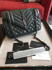 YSL Envelop Satchel Large Green 5126 - 2