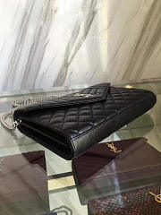 YSL Envelop Satchel Black Silver 5130 - 4