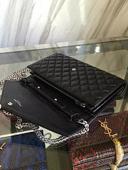 YSL Envelop Satchel Black Silver 5130 - 6