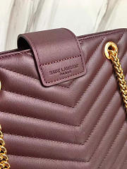 YSL Classic Shopper Wine Red 5138 - 6