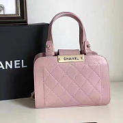 Chanel Small Label Click Leather Shopping Bag Pink A93731 VS09584 - 1