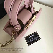 Chanel Small Label Click Leather Shopping Bag Pink A93731 VS09584 - 4