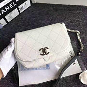 Chanel Grained Calfskin Caviar Stitched Shoulder Bag White A92949 VS07753 - 5