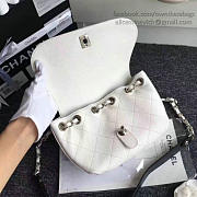 Chanel Grained Calfskin Caviar Stitched Shoulder Bag White A92949 VS07753 - 4