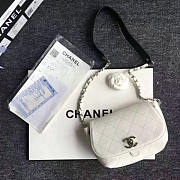 Chanel Grained Calfskin Caviar Stitched Shoulder Bag White A92949 VS07753 - 3