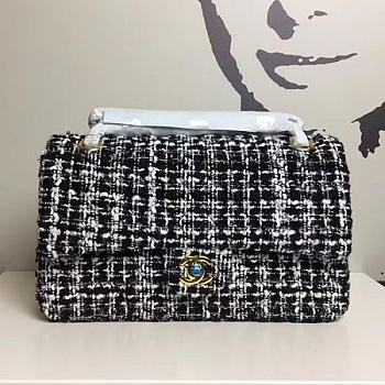 Chanel Tweed Flap Shoulder Bag Gold A13042 VS01648