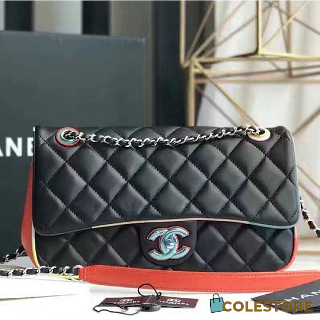Chanel Black Multicolor Small Flap Bag A150301 VS02961 - 1