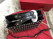 Valentino Candystud Quilted Leather Tote 0061 In Black - 3