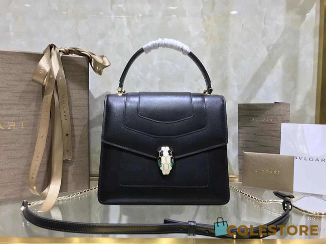 Bvlgari Serpenti Forever Calf Leather Flap Cover Handle Bag 284537 - 1