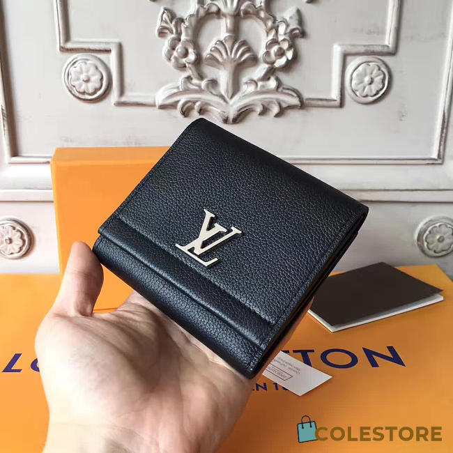 Louis Vuitton Lockme Ii Compact Wallet Black 3170 - 1
