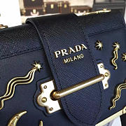 Prada Cahier Leather Shoulder Bag Meteor In Black 4264 - 5
