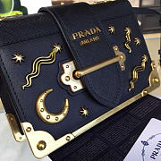 Prada Cahier Leather Shoulder Bag Meteor In Black 4264 - 6