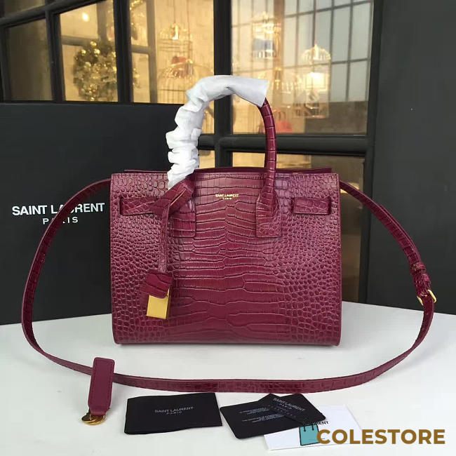 YSL Sac De Jour Crocodile Embossed Shiny Leather - 1