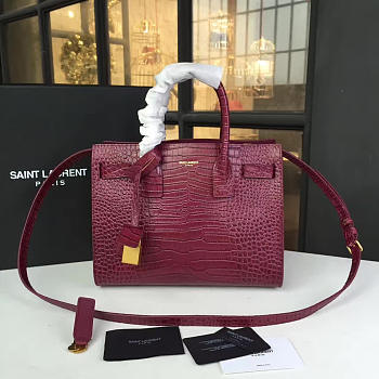 YSL Sac De Jour Crocodile Embossed Shiny Leather