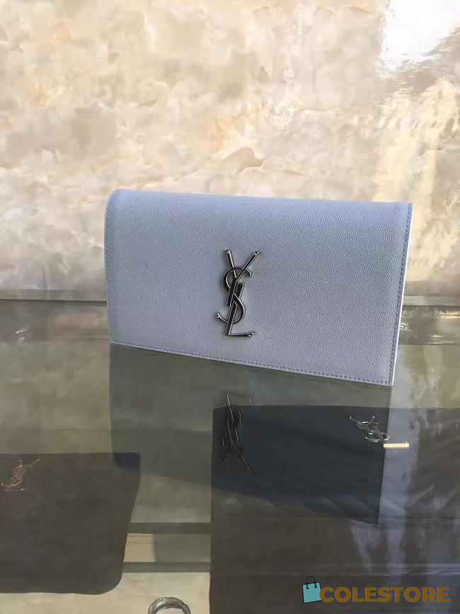 YSL Monogram Kate Clutch Grain De Poudre Embossed Leather 4947 - 1