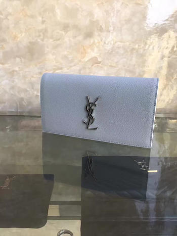 YSL Monogram Kate Clutch Grain De Poudre Embossed Leather 4947