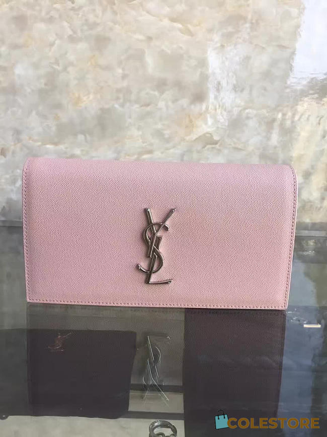 YSL Monogram Kate Clutch Grain De Poudre Embossed Leather 4948 - 1