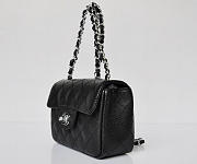 Chanel Caviar Leather Flap Bag With Silver Hardware Black - 5