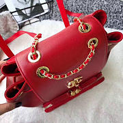 Chanel Grained Calfskin Gold-Tone Metal Backpack Red A93748 VS00493 - 5