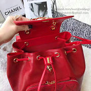 Chanel Grained Calfskin Gold-Tone Metal Backpack Red A93748 VS00493 - 4