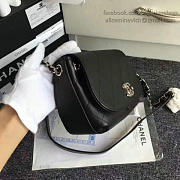 Chanel Grained Calfskin Caviar Stitched Shoulder Bag Black A92949 VS08810 - 4