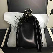 Chanel Snake Embossed Boy Bag With Top Handle Black Silver A14041 VS06643 - 5