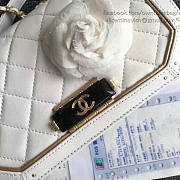 Chanel Lambskin And Calfskin Flap Bag White A91836 VS08209 - 2