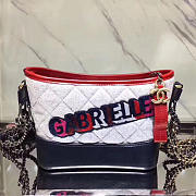 Chanel's Gabrielle Small Hobo Bag White & Navy Blue A91810 VS01205 - 3