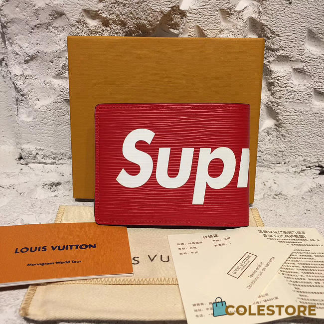 Louis Vuitton Supremepocket Wallet Red 3803 - 1