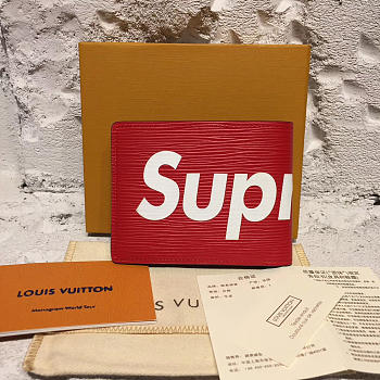 Louis Vuitton Supremepocket Wallet Red 3803