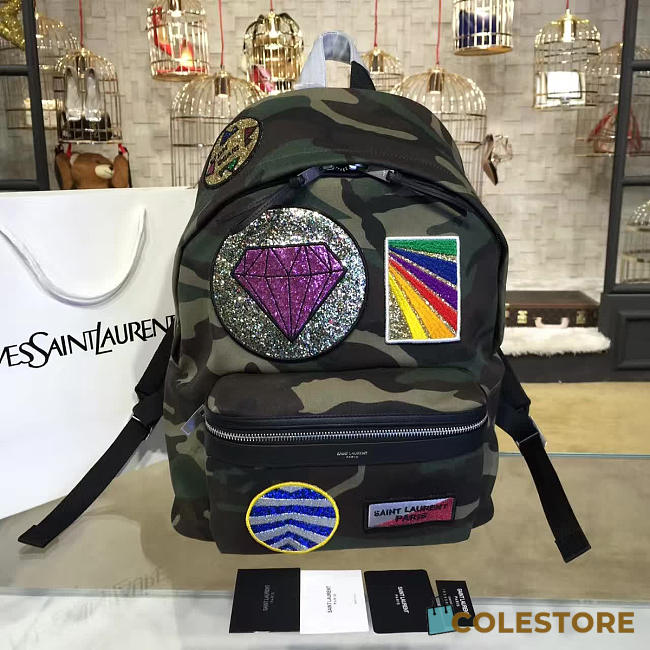 YSL Monogram Backpack Camouflage Diamonds 4794 - 1