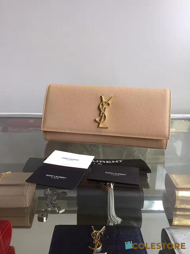 YSL Monogram Kate Clutch Grain De Poudre Embossed Leather 4954 - 1