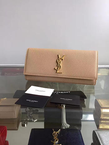 YSL Monogram Kate Clutch Grain De Poudre Embossed Leather 4954