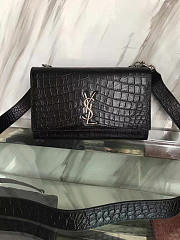 YSL Monogram Kate Crocodile Embossed Shiny Leather 5023 - 2
