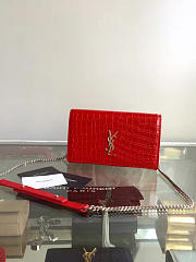 YSL Monogram Kate Crocodile Embossed Shiny Leather 5024 - 2