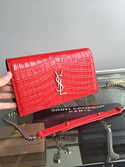 YSL Monogram Kate Crocodile Embossed Shiny Leather 5024 - 3