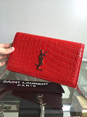 YSL Monogram Kate Crocodile Embossed Shiny Leather 5024 - 5