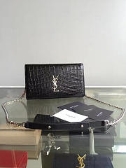 YSL Monogram Kate Crocodile Embossed Shiny Leather 5028 - 2