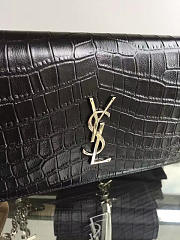 YSL Monogram Kate Crocodile Embossed Shiny Leather 5028 - 5