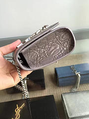 YSL Monogram Kate Silver Tassel In Embossed Crocodile Shiny Leather 5039 - 5