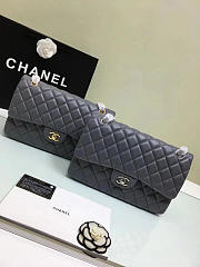 Chanel Lambskin Leather Flap Bag Gold/Silver Grey 30cm  - 2