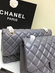 Chanel Lambskin Leather Flap Bag Gold/Silver Grey 30cm  - 5